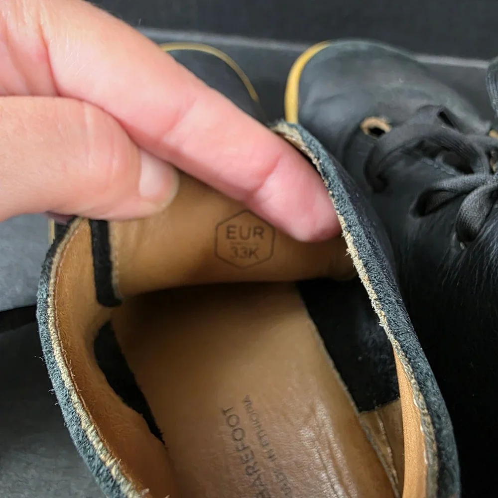 Vivobarefoot Kids Gobi Leather Chukka Boots Black Gum EUR 33K US Big Kids Size 2